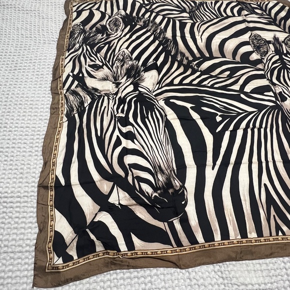 Vintage Zebra Print Silk Scarf by Echo - Picture 3 of 7